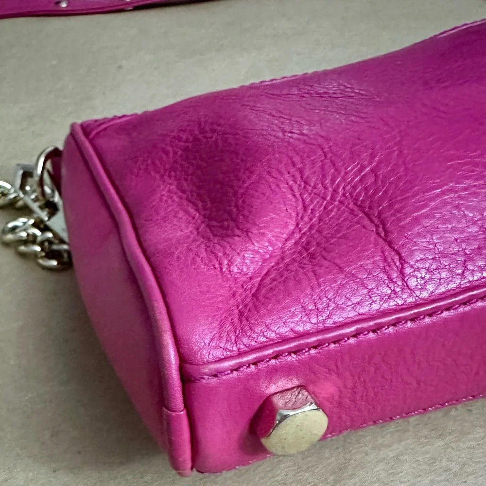 Rebecca Minkoff Mini MAC Hot Pink Leather Crossbody Shoulder Bag